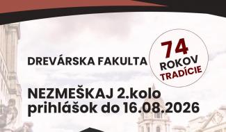 2. kolo podávania prihlášok na štúdium na Drevárskej fakulte TU vo Zvolene
