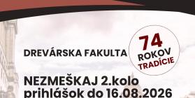 2. kolo podávania prihlášok na štúdium na Drevárskej fakulte TU vo Zvolene