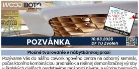 Pozvánka na odborný seminár: PLOŠNÉ TVAROVANIE V NÁBYTKÁRSKEJ PRAXI 