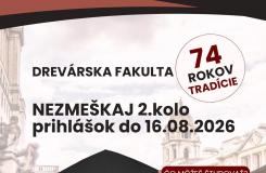 2. kolo podávania prihlášok na štúdium na Drevárskej fakulte TU vo Zvolene